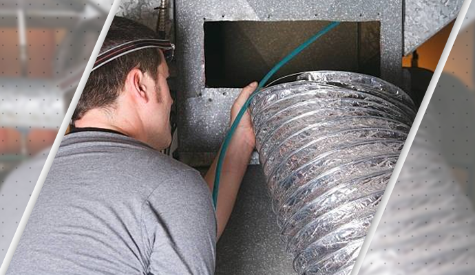 worker cleaning duct