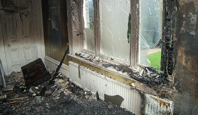 Fire damaged apartment